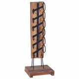 Wine Rack for 6 Bottles 35x35x100 cm Solid Teak Wood 288809