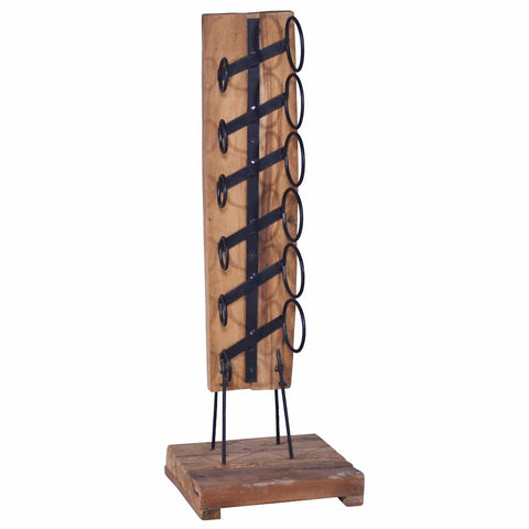 Wine Rack for 6 Bottles 35x35x100 cm Solid Teak Wood 288809