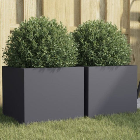 ZNTS Planters 2 pcs Anthracite 32x30x29 cm Steel 841540