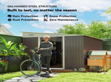 11.3 x 9.2ft Lean to Metal Garden Shed, Outdoor Galvanised Tool Storage House with Double Sliding T3398P320203