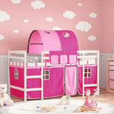 Kids' Loft Bed with Tunnel without Mattress Pink 90x200cm 3206996
