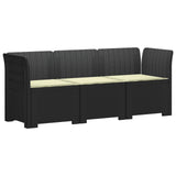 3-Seater Garden Sofa with Cushions Rattan Look PP Anthracite 3443818