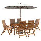 7-Piece Garden Dining Set Natural Solid Acacia Wood 3434562