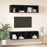 TV Cabinet Set 4 pcs Black Oak 37 x 37 x 72 cm Engineered Wood 3393532
