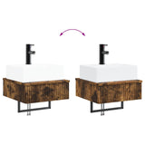 Wall-Mounted Wash Basin Smoked Oak 40 x 41 x 39 cm 890203