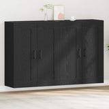 Wall-mounted Cabinet 2 pcs Black oak 160 x 34 x 90 cm 3333107