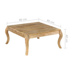 ZNTS Coffee Table 80x80x40 cm Solid Mango Wood 247111