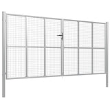 Garden Gate Galvanised Steel 400x200 cm Silver 144303