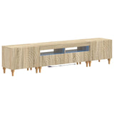 3 Piece LED TV Cabinet Sonoma Oak Engineered Wood 3416497