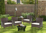 4 PC Rattan Chair Set, Patio Sofa Chairs Set, Cushioned Outdoor Rattan Furniture T3398P315403