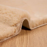 Anti-Slip Faux Rabbit Fur Rug OLITE Taupe 160 x 160 cm 42021752