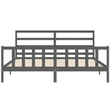 Bed Frame without Mattress Grey 200x200 cm Solid Wood Pine 3191928