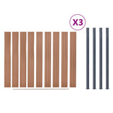 Fence Panel Set Brown 526x186 cm WPC 3211828