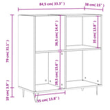 Record Cabinet Sonoma Oak 84.5x38x89 cm Engineered Wood 831775