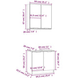 ZNTS 2 Piece Bathroom Cabinet Set Brown Oak Engineered Wood 3115867