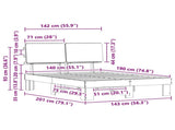 Bed Frame with Upholstered Headboard Light Grey 140 x 190 cm 877358