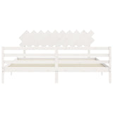 Bed Frame without Mattress White 200x200 cm Solid Wood 3195307