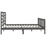 Bed Frame without Mattress Grey 200x200 cm Solid Wood Pine 3107635