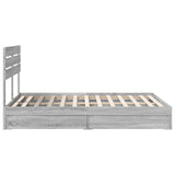 Storage Bed Grey Sonoma 140 x 200 cm Engineered Wood 3411568