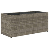 Garden Planter with 2 Pots Grey 72x30x32 cm Poly Rattan 366424