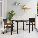 Garden Dining Set 3 pcs Black Poly Rattan 3365384