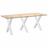 ZNTS Dining Table Legs X-Shaped 3 pcs White 80x cm Steel 4012993