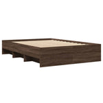 ZNTS Bed Frame without Mattress Brown Oak 140x190 cm Engineered Wood 3295687