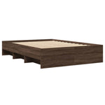 Bed Frame without Mattress Brown Oak 140x190 cm Engineered Wood 3295687