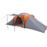 Family Tent Dome 6-Person Grey and Orange Waterproof 4009433