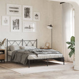 Metal Bed Frame without Mattress with Headboard Black 135x190cm 376501