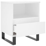 ZNTS Bedside Cabinet White 40x35x50 cm Engineered Wood 830636