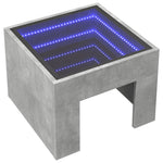 ZNTS Bedside Table with Infinity LED Concrete Grey 40x40x30 cm 3284073