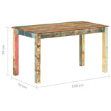 285930 Dining Table Solid Reclaimed Wood 140x70x76 cm