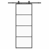Sliding Door with Hardware Set Black 76x205 cm ESG Glass 3375906