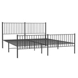 Metal Bed Frame without Mattress with Footboard Black 200x200cm 350889