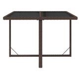 Garden Table Brown 109x107x74 cm Poly Rattan and Glass 316788