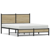 Metal Bed Frame without Mattress Sonoma Oak 150x200 cm King Size 4007888