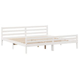 Bed Frame with Headboard without Mattress White 180x200 cm Super King 3306691