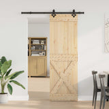 Sliding Door NARVIK Natural and Black 70 x 210 cm 3445371