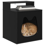 Cat House Black 42.5 x 40 x 53.5 cm Engineered Wood 8000690