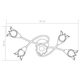 289236 Ceiling Lamp with Transparent Glass Shades for 5 E14 Bulbs Tulip