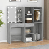 LED Dressing Table with Cabinets Grey Sonoma Engineered Wood 3120189
