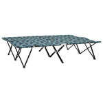 ZNTS Two Person Folding Sun Lounger Leaf Print Steel 310354