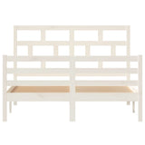 3101284 Bed Frame without Mattress White Solid Wood 140x200 cm