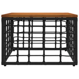 Garden Table Black and Natural 55 x 55 x 37 cm 42035139