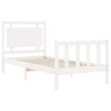 Bed Frame without Mattress White 90x200 cm Solid Wood Pine 3193452