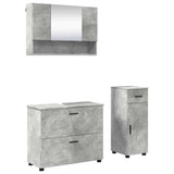 Bathroom Furniture Set with Drawer 3 pcs Concrete Grey 3393036