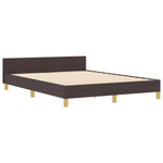ZNTS Bed Frame - Dark Brown, 140x200 cm, Fabric 3344658