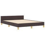 ZNTS Bed Frame - Dark Brown, 140x200 cm, Fabric 3344658