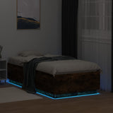 Bed Frame with LED without Mattress Smoked Oak 90x190 cm Single 3209664